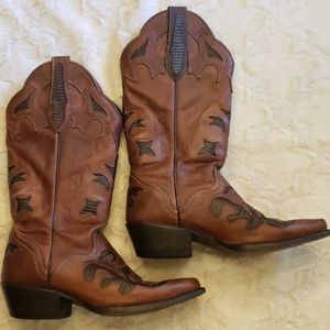 J.B Dillon Genuine Goat Cowgirl Boots Size 5B